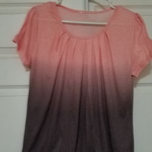 Pink fade to black t-shirt XL
